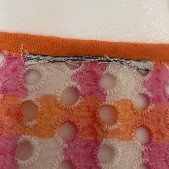 Pink and  Coral Eyelet Topper Kimono - Picture 8 of 8